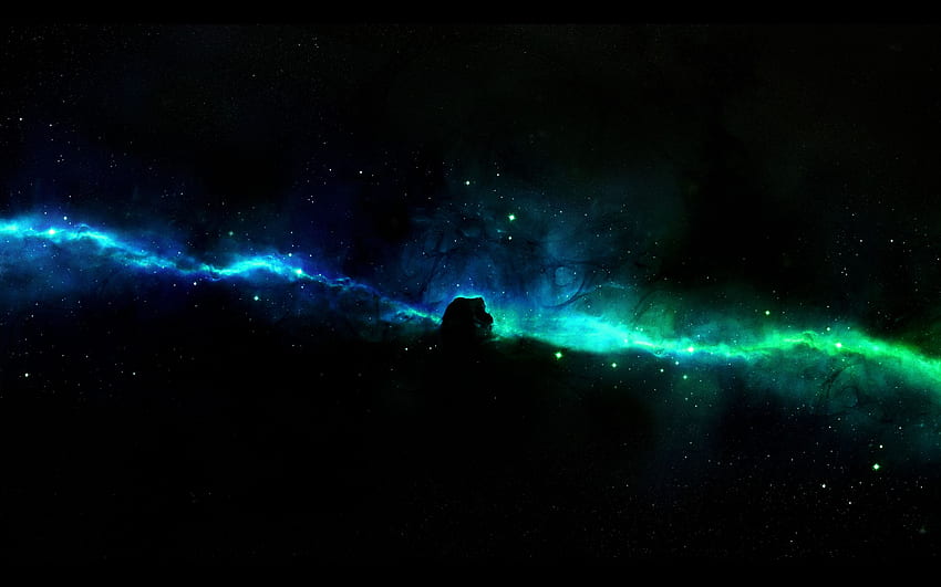 Black Space, Purple and Green Space HD wallpaper