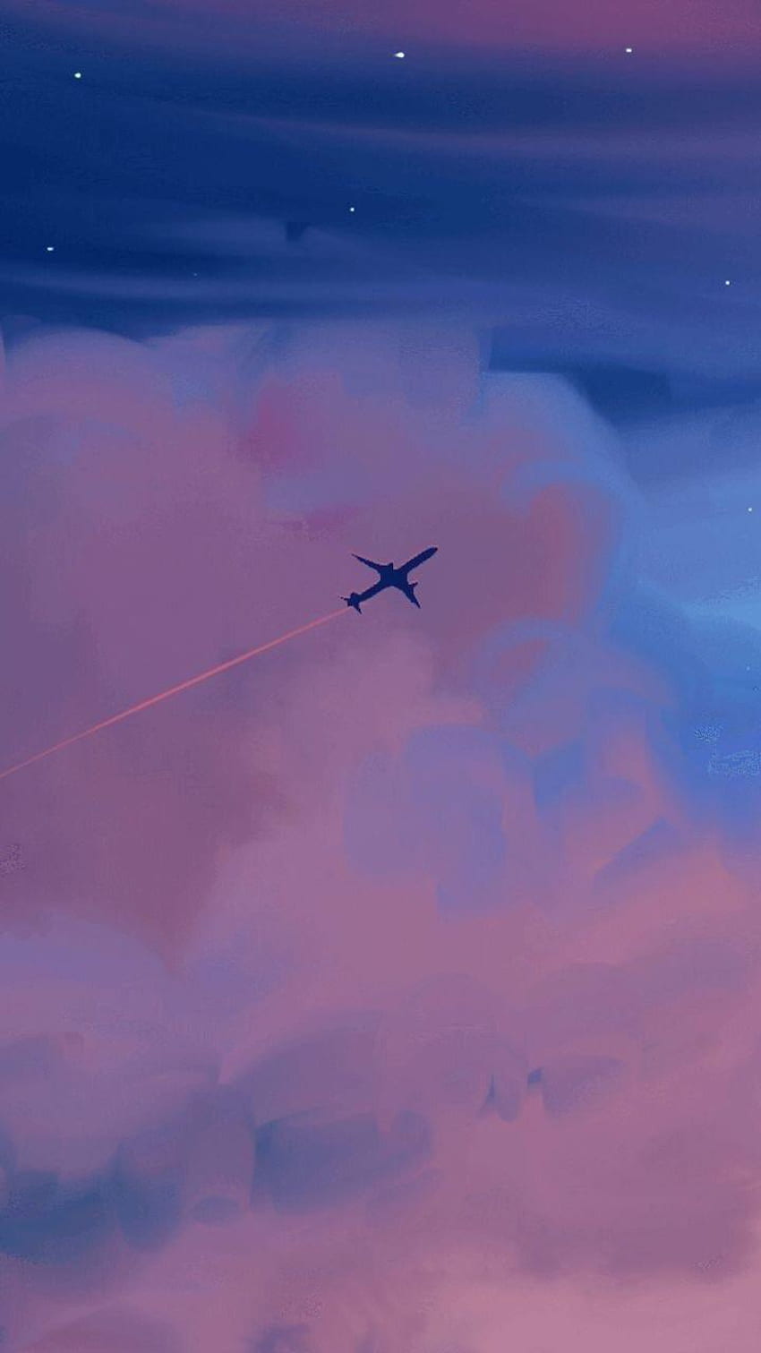 Flugzeugästhetik, rosa Flugzeug HD-Handy-Hintergrundbild