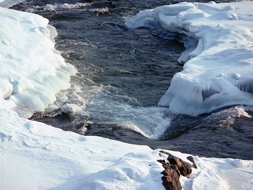 ธรรมชาติ น้ำ หิมะ กระแส ความเร็ว ลำธาร แม่น้ำ ภูเขา วอลล์เปเปอร์ HD