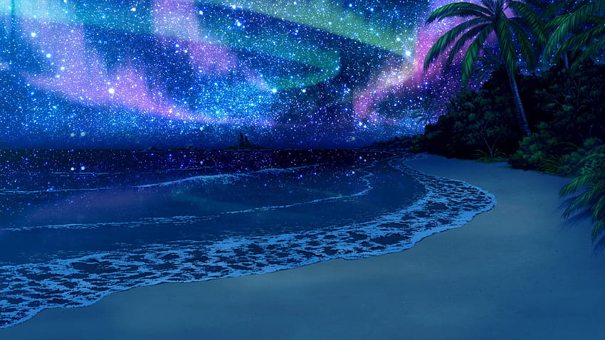 Beach, peace, fantasy, starry sky, night, art , , Tablet, laptop, 1366X768  Night HD wallpaper | Pxfuel
