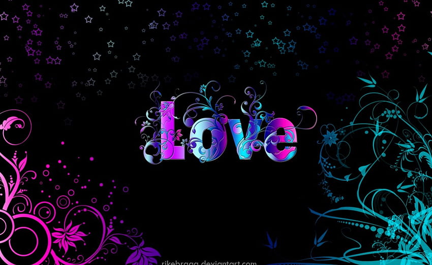 Kolor miłości, niebieski, fioletowy, kolorowy, różowy, czarny, miłość, romans Tapeta HD