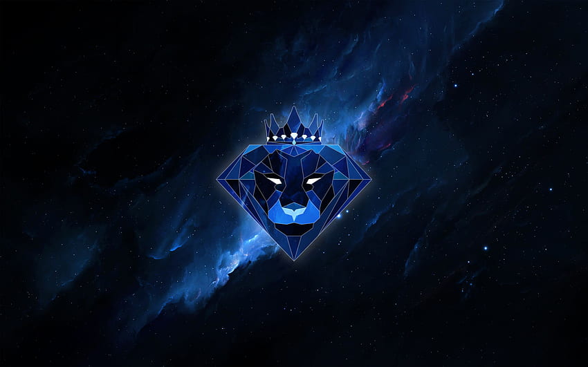 BrokerHood Nebula Lion Crown Gem . . 1209789. НАГОРЕ, Синя корона HD тапет