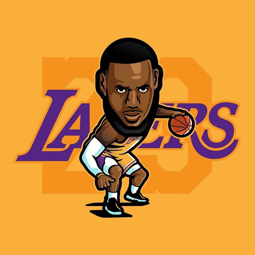 Lebron James-Cartoon, Lakers-Cartoon HD-Handy-Hintergrundbild