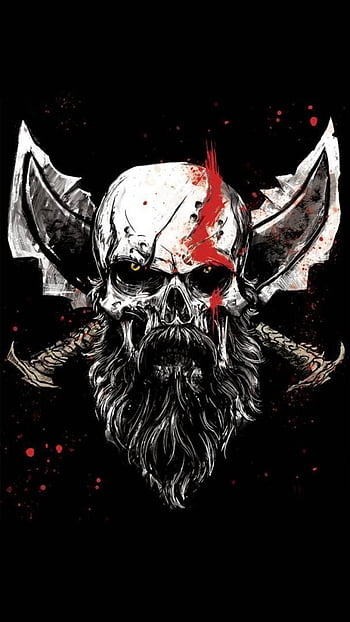 God of War Skull by LeMacSP - 83 now. Browse millions of popular games a. Kratos god of war, God of war, War tattoo, Gaming Skull Logo HD phone wallpaper