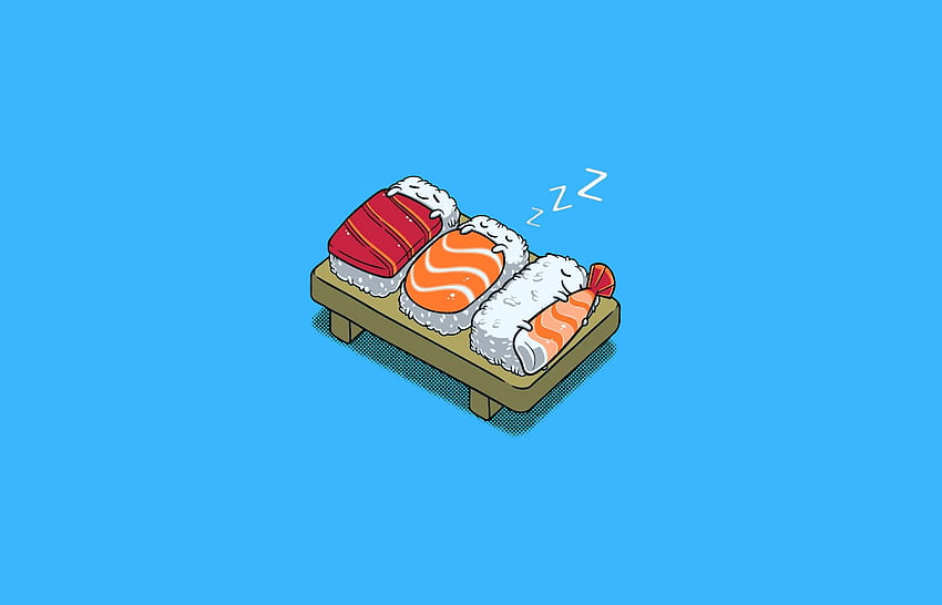 Sleeping sushi (1400 x 900) :, Cartoon Sushi HD wallpaper | Pxfuel