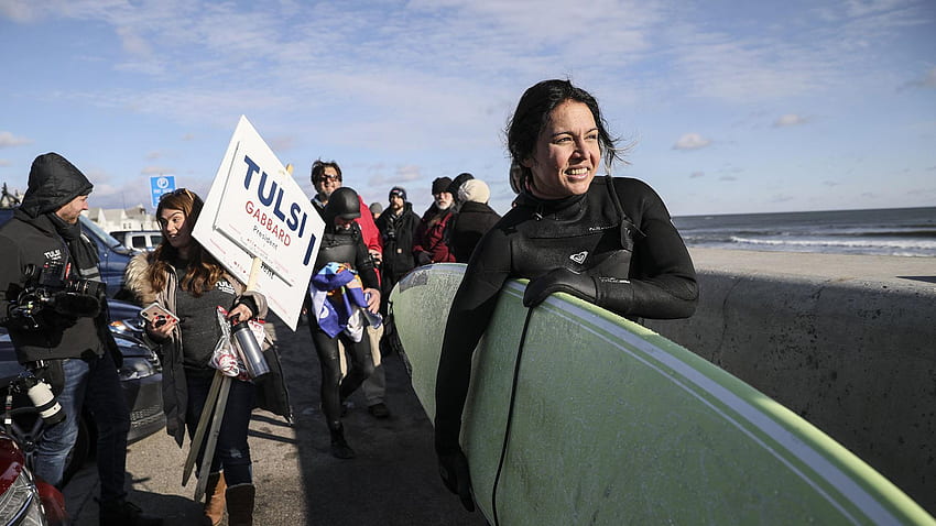 Tulsi Gabbard goes surfing in New Hampshire HD wallpaper