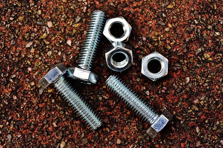 grey bolt and nut, Nuts and Bolts HD wallpaper