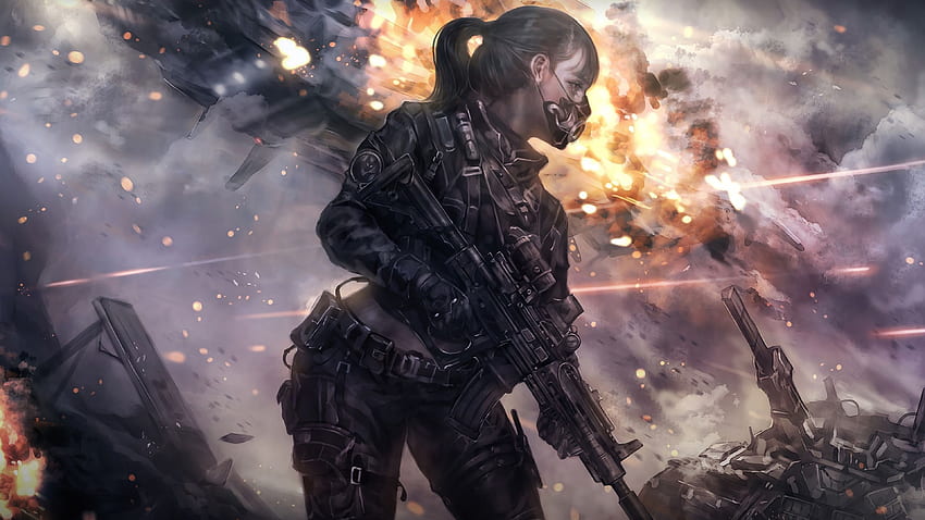 Sci Fi Soldier, Female Futuristic HD wallpaper