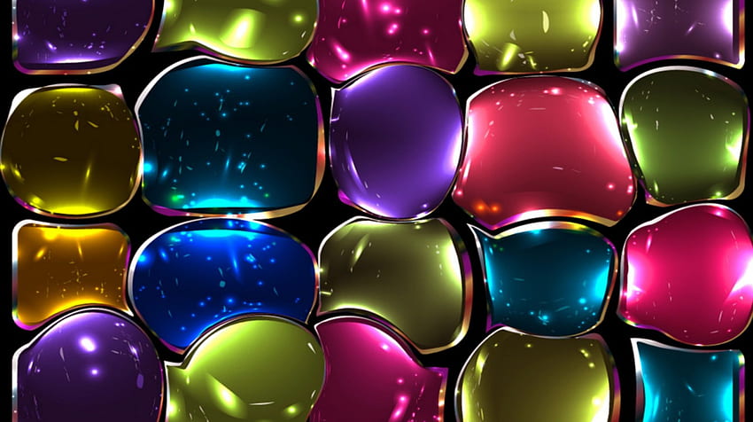 Buntglas, blau, gebeizt, lila, rosa, abstrakt, Regenbogen, grün, gelb, glänzend, Glas, Luminos HD-Hintergrundbild