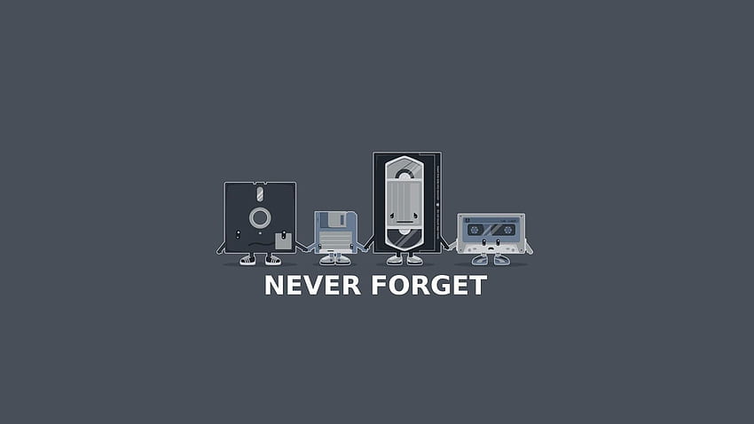 vintage, Gray, Minimalism, VHS, Floppy Disk, Tape, Humor, Nostalgia, Computer / and Mobile Background HD wallpaper