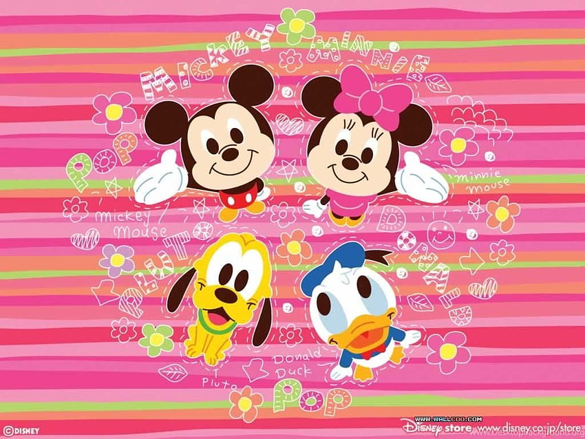 Mickey Mouse Background, Pink Mickey Mouse HD wallpaper