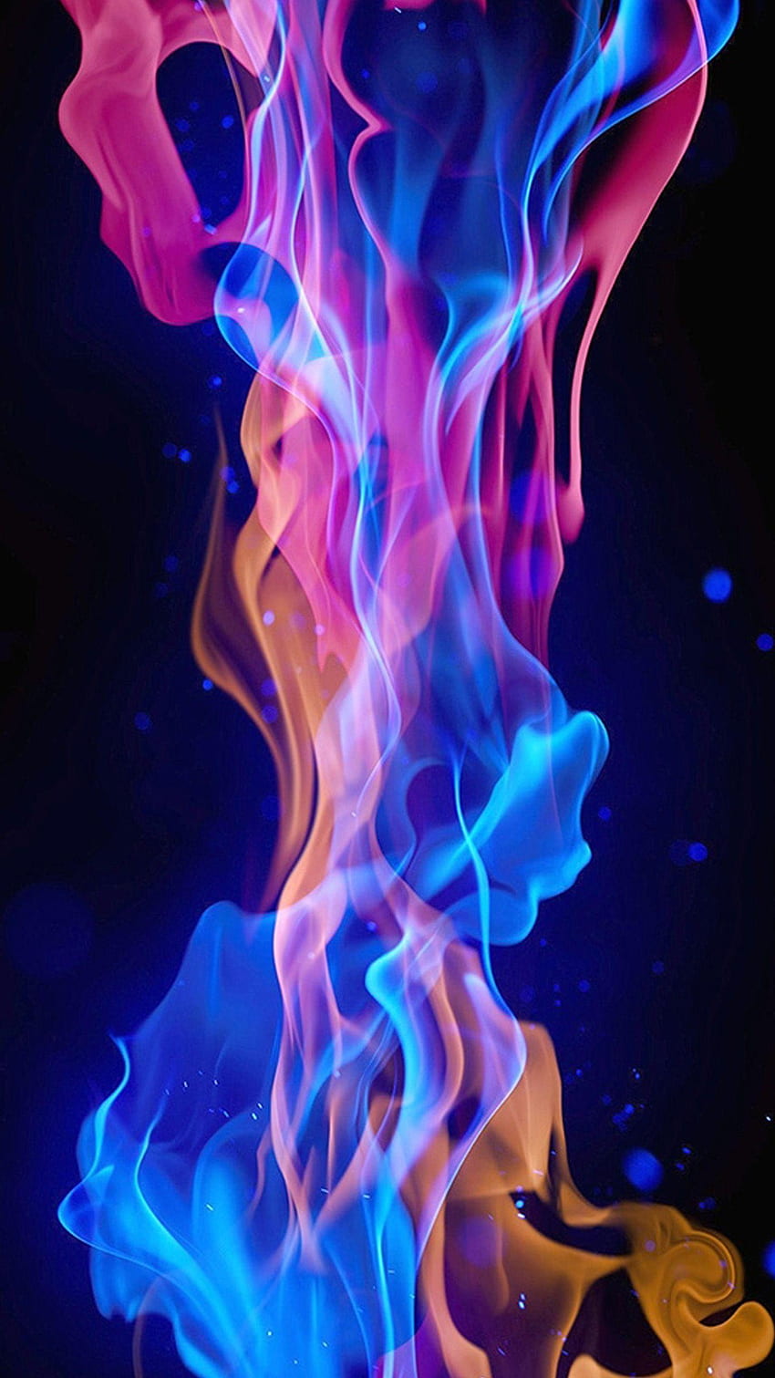 Lila Feuer, rote und blaue Flammen HD-Handy-Hintergrundbild