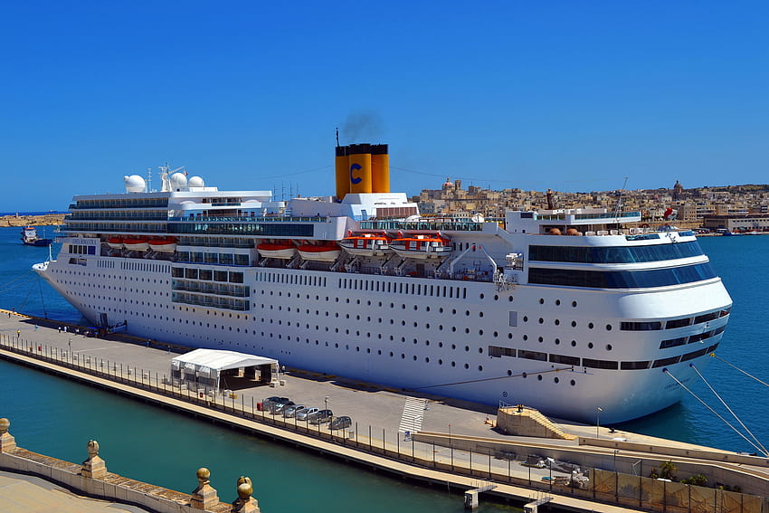 Pier, , , Wharf, Ship, Berth, Cruise Ship, Cruise Liner, Liner, Costa Neoromantica HD wallpaper