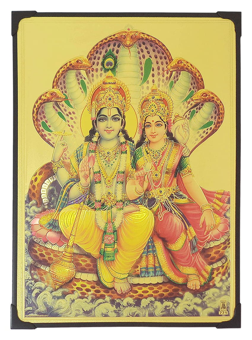 Lord Vishnu Frame (30.5 cm x 22.5 cm x 1 cm) / 가정 장식 및 벽 장식용 벽걸이 / 추수 감사절 벽 장식 / harinarayan laxmi lakshmi 구매 HD 전화 배경 화면