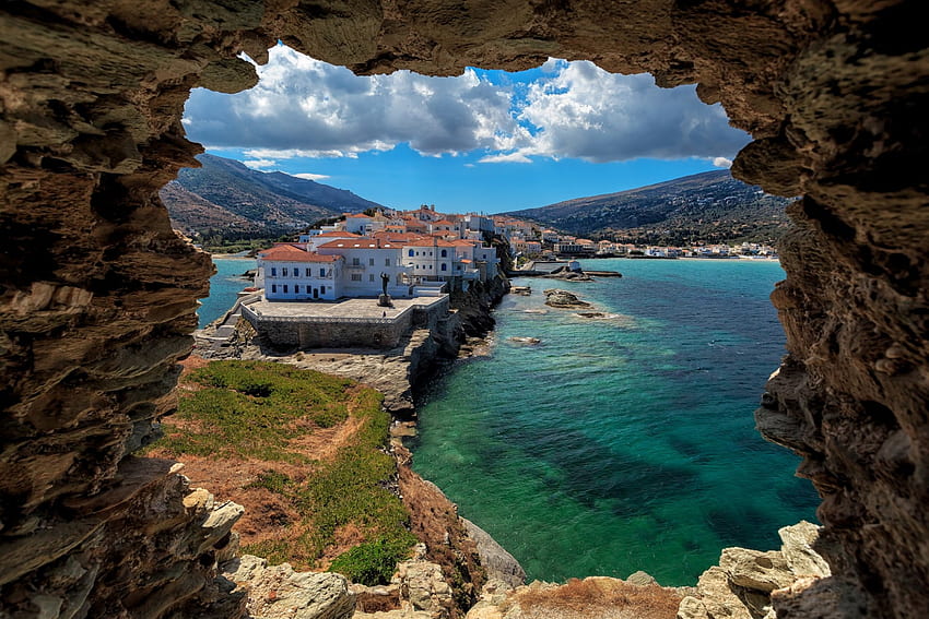 Ilha na Grécia, Ilha, na, natureza, Grécia papel de parede HD