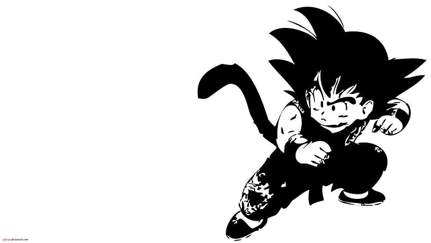 Kid Goku Group, Goku Schwarz und Weiß HD-Hintergrundbild