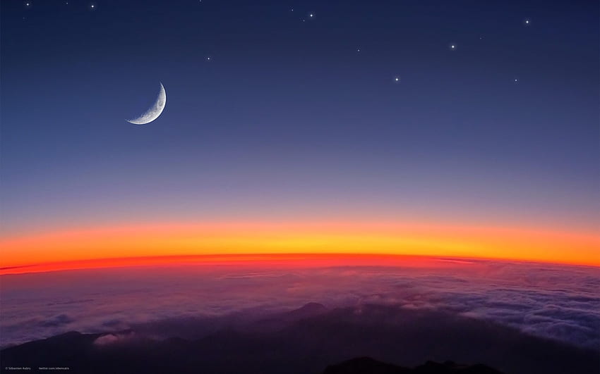 Super High Resolution Sunsets, Super Moon at Sunset HD wallpaper
