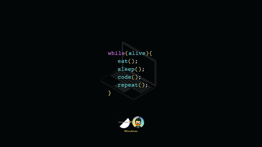 La vita di un programmatore in un semplice ciclo while . , Eat Sleep Codice Ripeti Sfondo HD