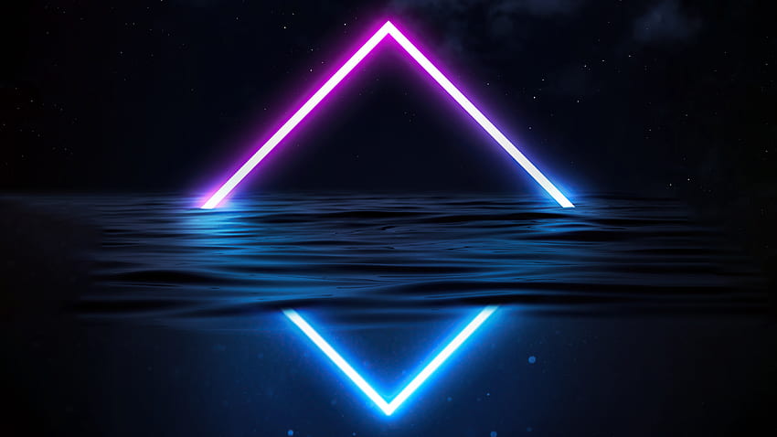 Glowing Triangle Neon, Abstract, , , Background, and , Triangle HD wallpaper