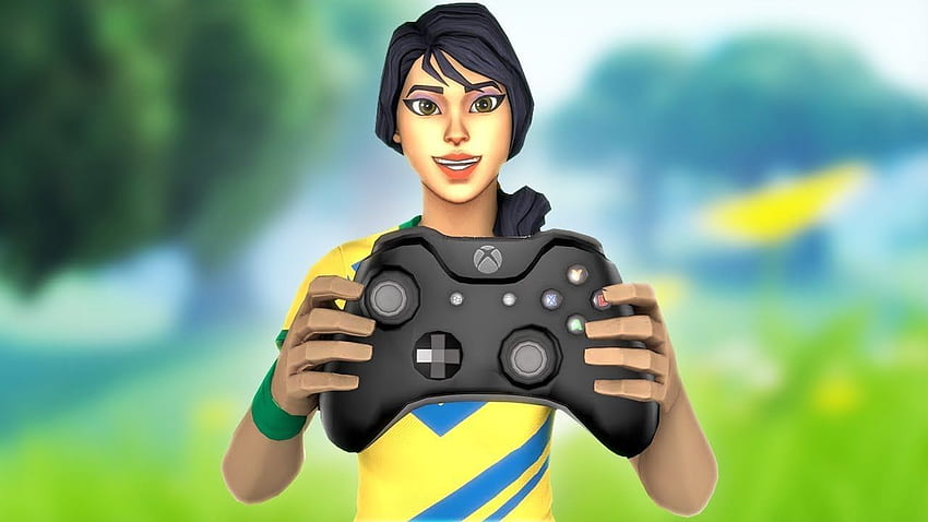 Playing Fortnite On Tv Xbox Controller Stock Photo 2102292826