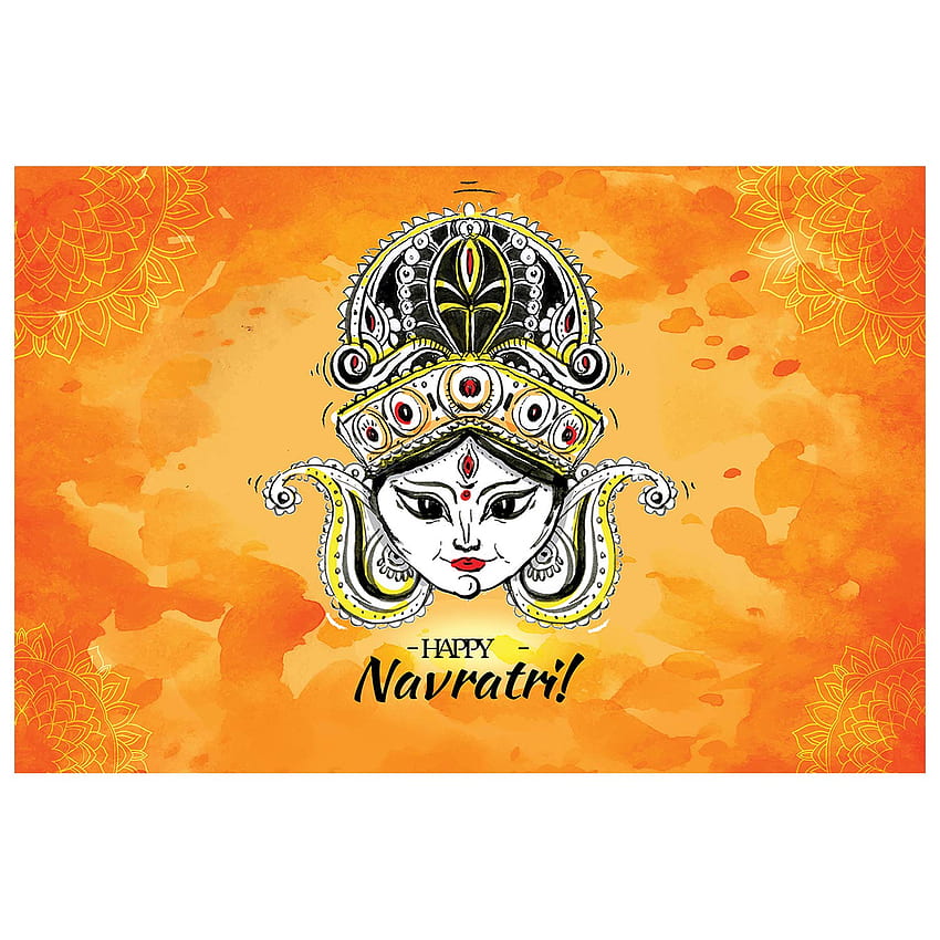 Achetez Happy Navratri, autocollants d'affiches religieuses de Dieu, autocollants de décoration murale pour l'occasion de Navratri, décalcomanie murale 90 cm X 60 cm en ligne à bas prix en Inde Fond d'écran de téléphone HD