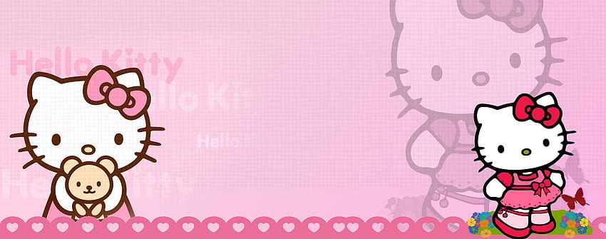 Monitor doble Hello Kitty, monitor doble rosa fondo de pantalla