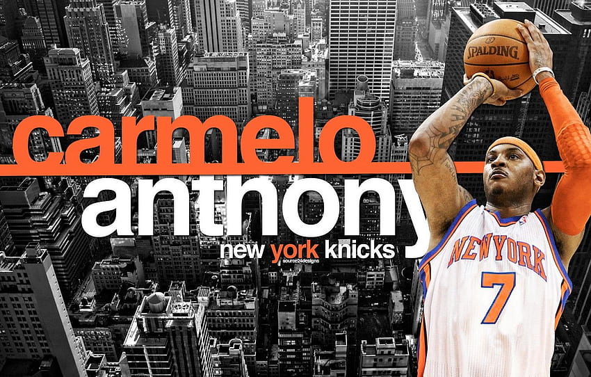 city, New York, basketball, basketball, New York, Carmelo Anthony Logo HD wallpaper