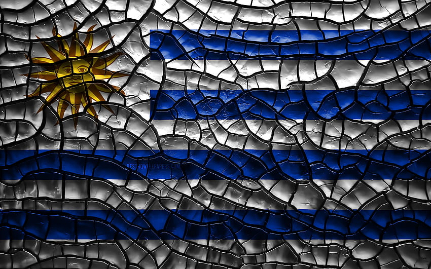 Flag of Uruguay, , cracked soil, South HD wallpaper