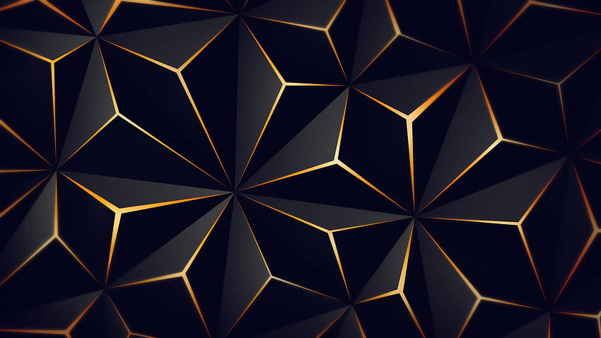 Schwarze und goldene 3D-Textur - Für Tech HD-Hintergrundbild