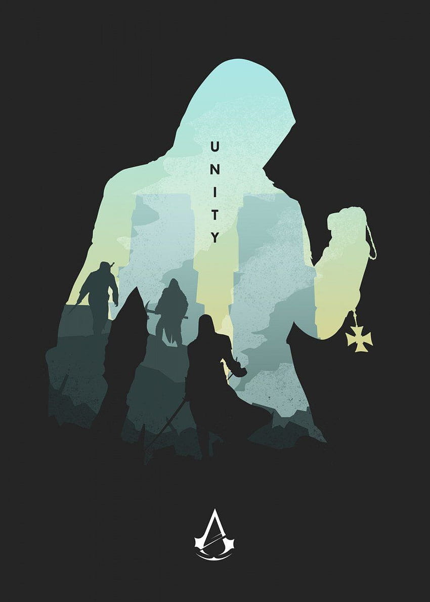 Assassins Creed Unity Minimalist Poster Baskısı. metal posterler - Displate. Assassins creed sanatı, Assassins creed, Assassins creed siyah bayrak, Assassin's Creed Minimalist HD telefon duvar kağıdı