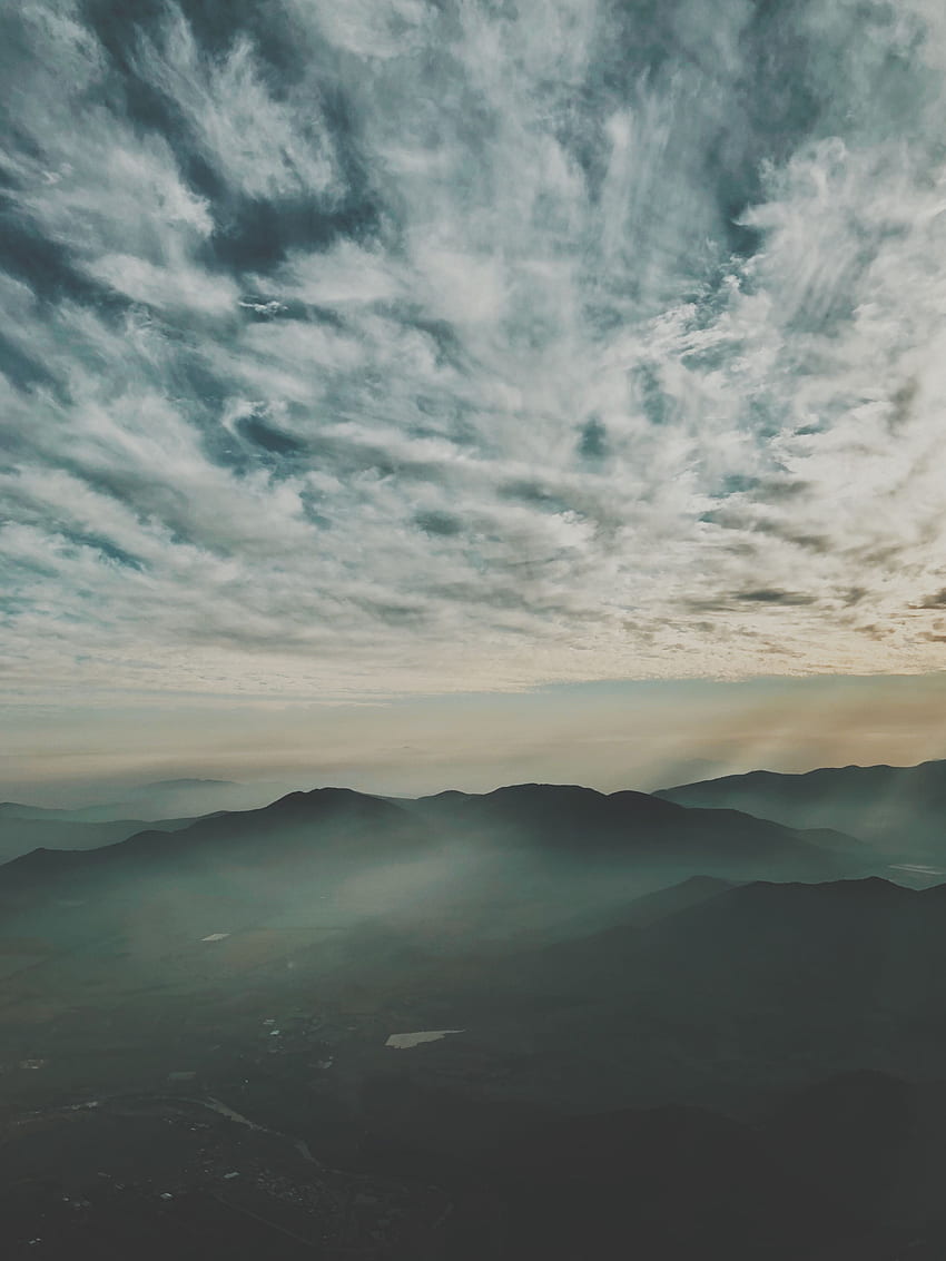 Nature, Sky, Mountains, Clouds, View From Above, Horizon, Fog HD phone wallpaper