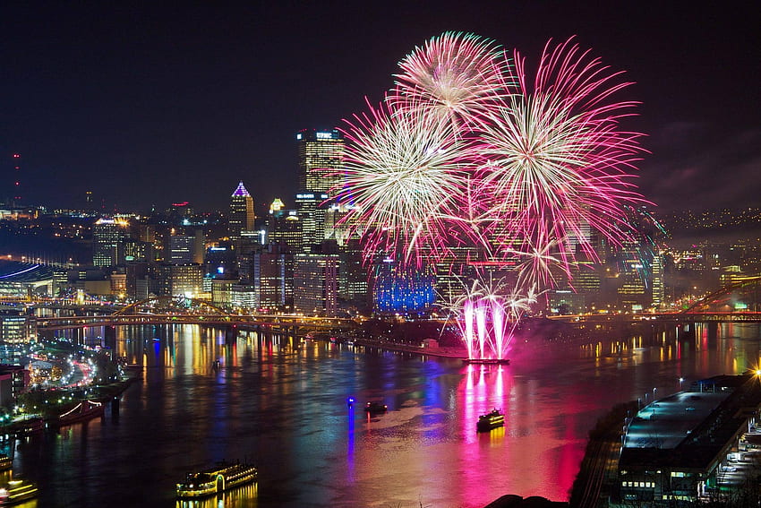 July 4th In Pittsburgh Pa., fireworks, pittsburgh, july 4th, pa HD wallpaper
