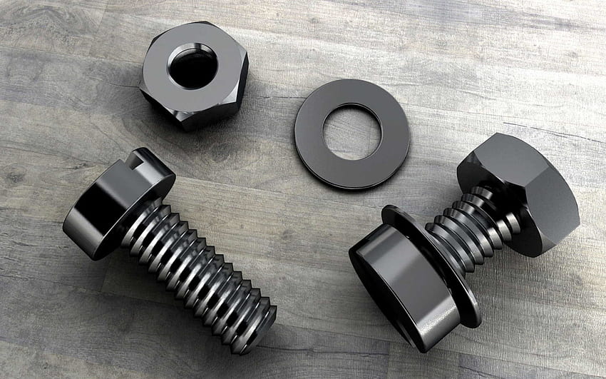 3D Nuts and bolts.. HD wallpaper