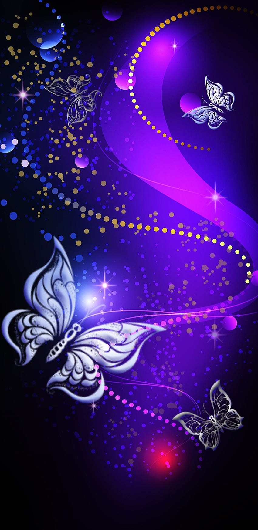 Papillon violet de fond pour maquette de téléphone, iPhone papillon violet Fond d'écran de téléphone HD