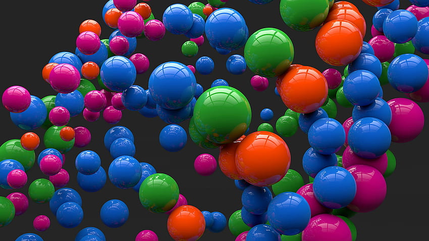 Bright, 3D, Form, Flight, Balls HD wallpaper