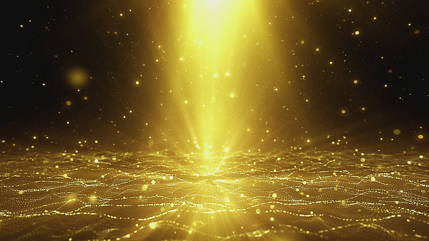 Goldene Partikel, die in einer digitalen Welt aufsteigen - Stock Video HD-Hintergrundbild