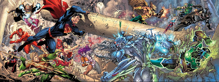 การ์ตูน Trinity War Flash Superman วันเดอร์วูแมน อะควาแมน Justice League ใหม่ 52 วอลล์เปเปอร์ HD