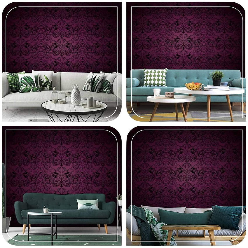 3D Royal vintage Gothic background in dark purple and black Royal vintage Self Adhesive Bedroom Living Room Dormitory Decor Wall Mural Stick And Peel Background Wall Ceiling Wardrobe Sticker, Gothic Room HD phone wallpaper