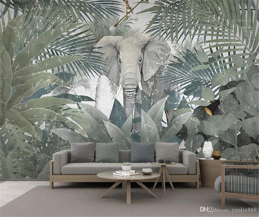 American Vintage Nordic Tropical Plant Coconut Tree Animal Elephant Home Decor Covering Computer Background Contemporary From Yunlin888, $10.98 HD wallpaper