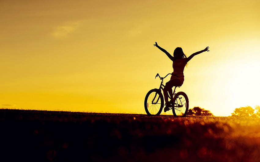 Bicycle Ride At Golden Sunset For , Bike Ride HD wallpaper