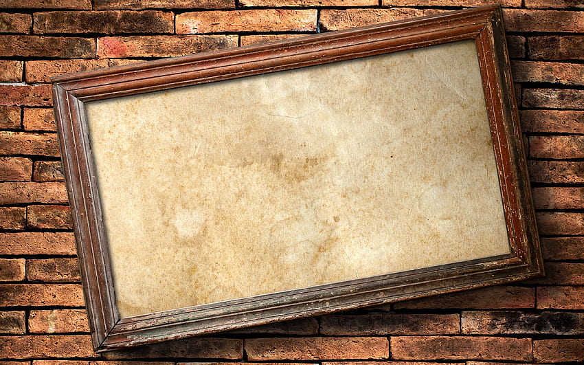 blank frame, , brickwall, gallery, frame, wooden frames, blank frame, vintage frames for with resolution . High Quality HD wallpaper