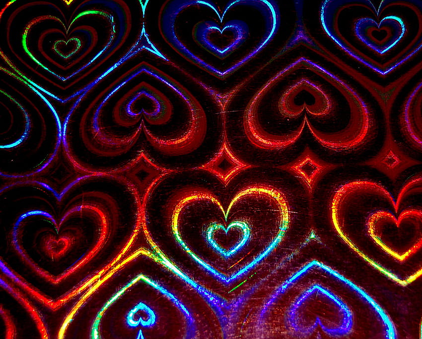 bentuk abstrak hati, warna-warni, abstrak, bentuk, hati, bentuk Wallpaper HD
