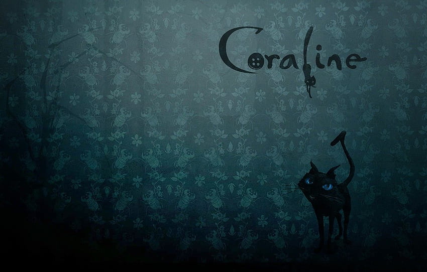 cat, the inscription, cartoon, bugs, scary story, Coraline, Coraline, Coralyn for , section фильмы HD wallpaper