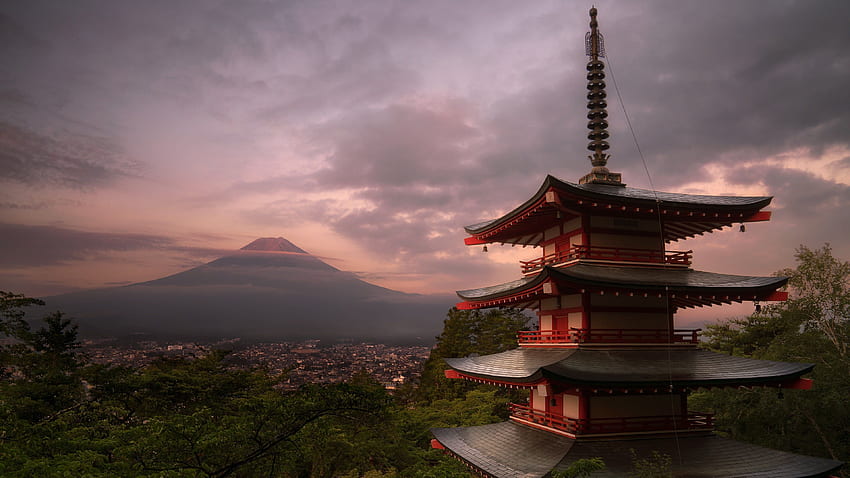 japan chureito pagoda Tapeta HD