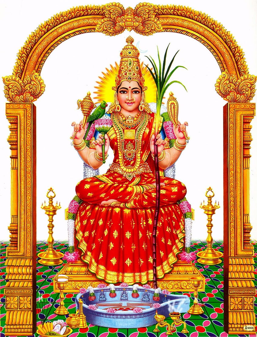 シヴァム：KANCHI KAMAkSHI AMMAN TEMPLE。 ドゥルガーの女神、ヒンズー教 HD電話の壁紙