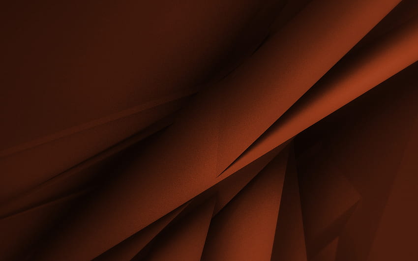 bentuk geometris coklat, , tekstur 3D, tekstur geometris, latar belakang coklat, latar belakang geometris 3D, latar belakang abstrak coklat Wallpaper HD