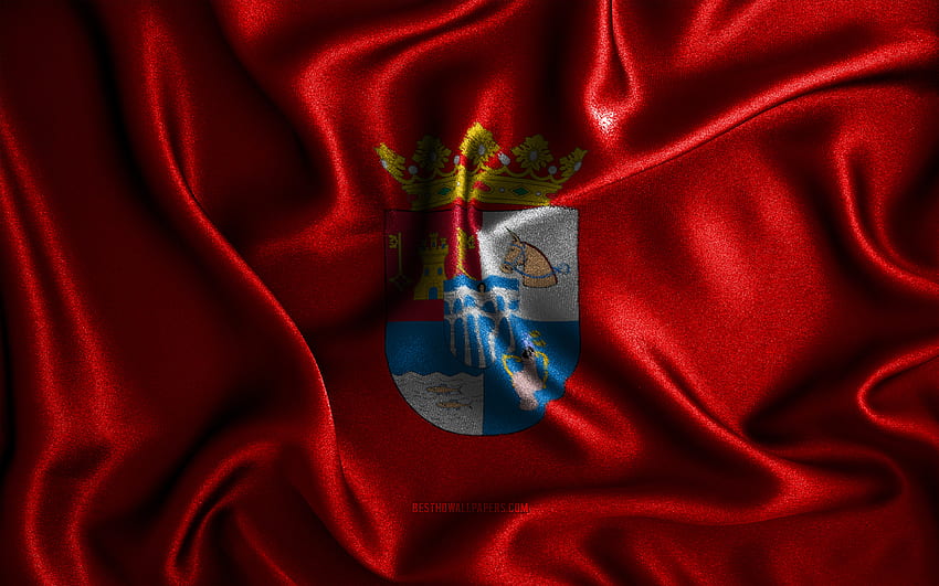Segovia-Flagge, Seidenwellenfahnen, spanische Provinzen, Tag von Segovia, Stofffahnen, Flagge von Segovia, 3D-Kunst, Segovia, Europa, Provinzen von Spanien, Segovia 3D-Flagge, Spanien HD-Hintergrundbild