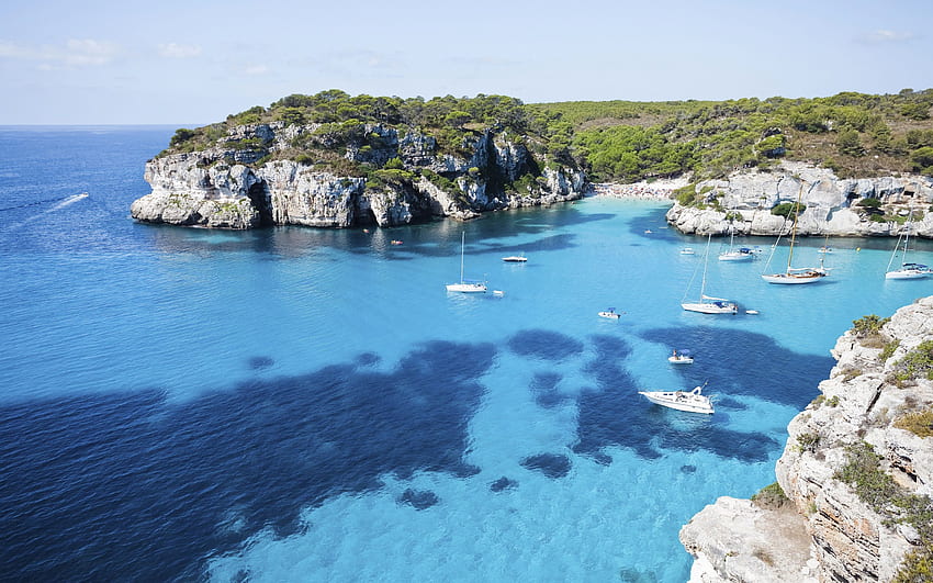 Menorca, , Mediterranean Sea, summer, bay HD wallpaper