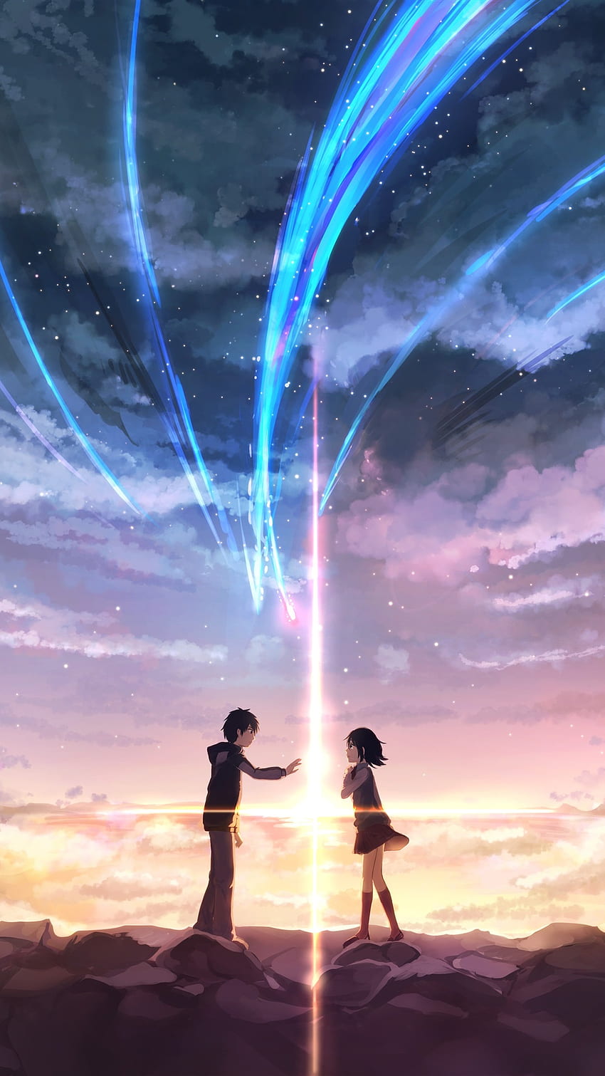 Su nombre, Niña y niño, Amor, Anime japonés IPhone 11 Pro XS X, , , , Anime iPhone 8 fondo de pantalla del teléfono