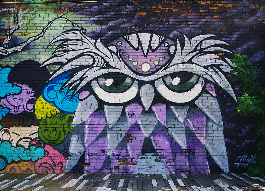 Seni, Burung Hantu, Dinding, Grafiti, Seni Jalanan Wallpaper HD